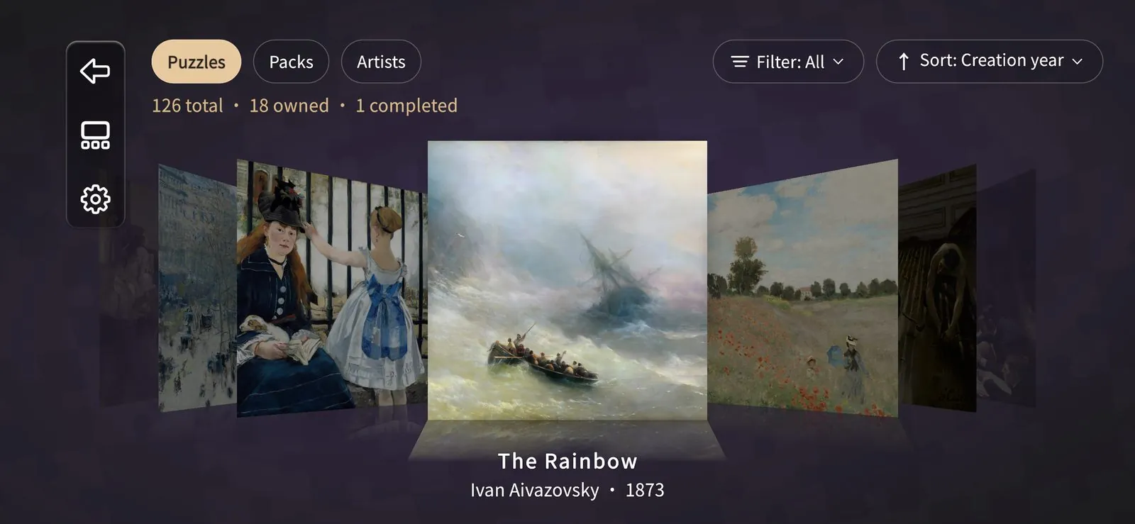 Gallery mode — flowing covers